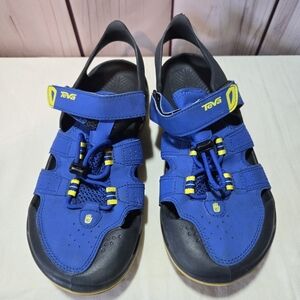 Teva Kids Blue and Yellow Sandals Water Shoes Size 7